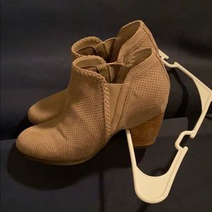 Grey faux suede booties